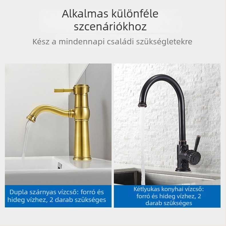 Csaphoz vezető rozsdamentes acél vízellátó tömlő – 304, 1.5 MPa, 0–95°C, menetes csatlakozás