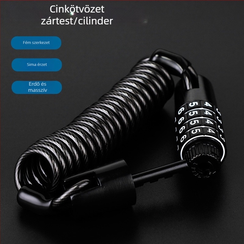 Kombinált sisakzár, cinkötvözet, mechanikus zár, modell 629, hordozható, NBYT