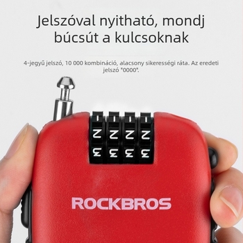Motorkerékpár sisakhoz kódzár — hordozható, ABS + kábel (Anyag: ABS + kábel; Márka: ROCKBROS; Alkalmazások: motorkerékpár sisak, babakocsi, poggyász, hegyi kerékpár)