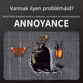 Önragasztó szúnyogháló lyukjavító tapasz ablakokhoz és ajtókhoz