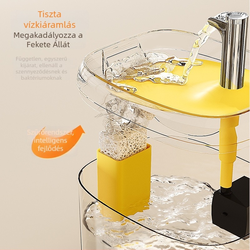 Macska vízforrás automatikus keringéssel – műanyag – Modell SS-869 – Shengshi márka – Kisállat etetőeszközök