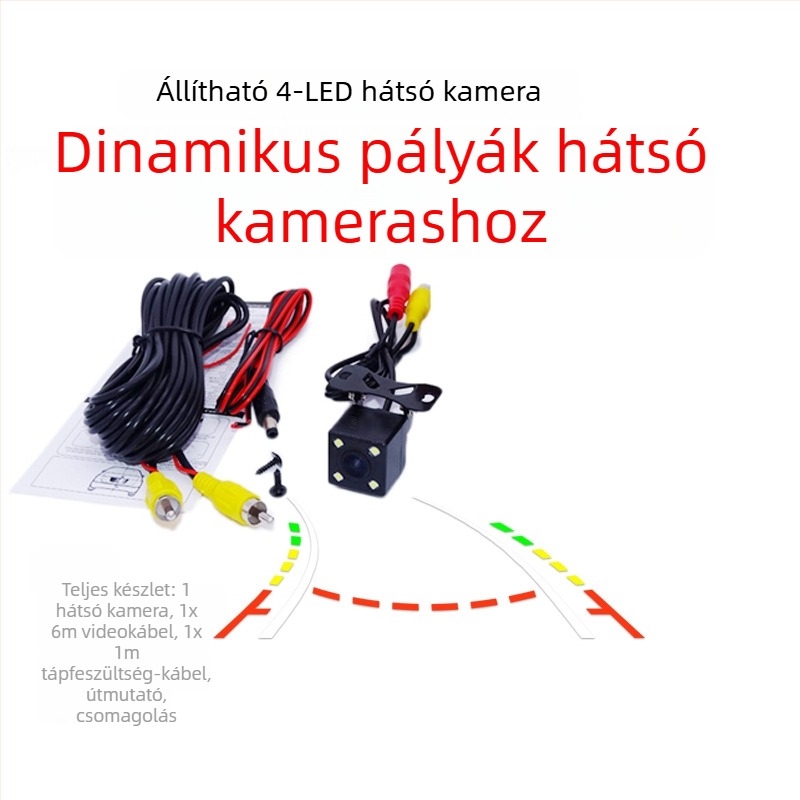 CCD dinamikus trajektóriával rendelkező hátsó tükör kamera, éjjellátóval, BYC-8023, 12V, 170° látószög, 928x500 felbontás, AHD/CVBS jel