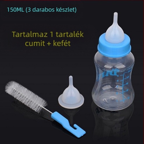 Műanyag háziállat etetőüveg, 100 ml kapacitású, macskáknak, kutyáknak, hörcsögöknek és chinchilláknak