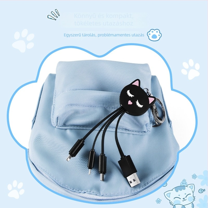 Ritual 3 az 1-ben adatkábbel Micro USB és USB-C-vel, PVC, max 2,1 A