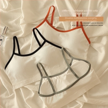 Nylon pánt nélküli melltartó lányoknak, teljes kosár, vékony formázott kosár, légáteresztő, hát formázás, kényelmes; 90–95% nylon.