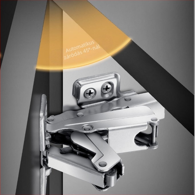 Guangdian hidraulikus csillapító pánt fából készült ajtókhoz és szekrényekhez, nikkelezett hidegen hengerelt acél, 165/175/180 fokos nagy- és sarokpántok