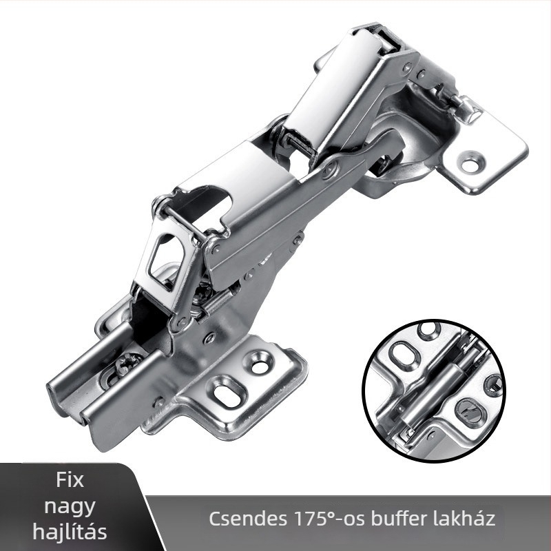 Guangdian hidraulikus csillapító pánt fából készült ajtókhoz és szekrényekhez, nikkelezett hidegen hengerelt acél, 165/175/180 fokos nagy- és sarokpántok