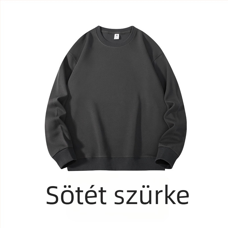 Nehéz pamut pulóver, bő szabású, kerek nyakú, hosszú ujjú