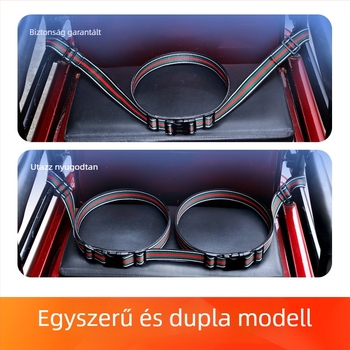 Háromkerekű elektromos jármű hátsó üléseinek biztonsági öve kettős esés elleni védelemmel; Anyagok: cinkötvözet, műanyag acél, alumínium ötvözet, utánozott nylon; Alkalmas motorkerékpárok, elektromos kerékpárok és elektromos rollerek; Ajánlott kor: 1,5–12 