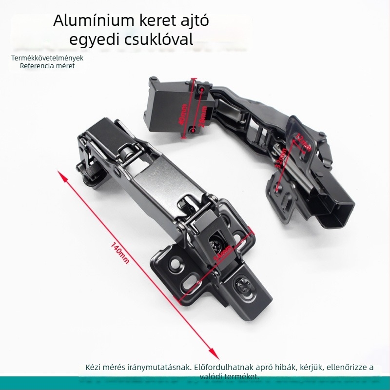 Szekrényajtó pánt, 180°-os alumínium keret, Lei Qi