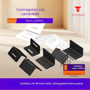 PP műanyag sarokvédők és csúszásmentes hevederzárak ipari csomagoláshoz — típusok L20/L32, papírsarokvédők 10 cm és 5 cm, nehéz stílus 50 mm