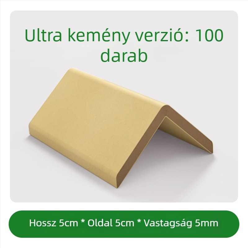 PP műanyag sarokvédők és csúszásmentes hevederzárak ipari csomagoláshoz — típusok L20/L32, papírsarokvédők 10 cm és 5 cm, nehéz stílus 50 mm