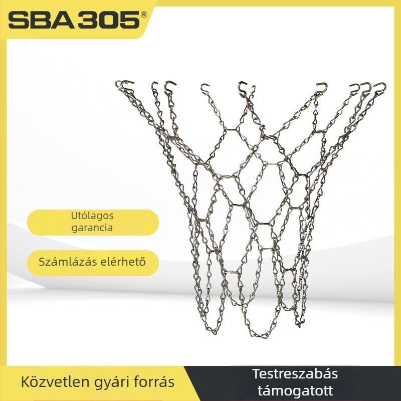 Kosárlabda gyűrűháló vaslánccal, 1 kg/db, 12 csattal, SBA305