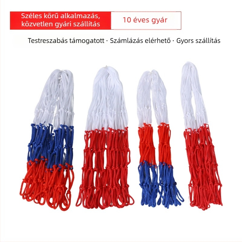 Hongma kosárlabda háló – vastag és tartós, belső és külső használatra; Anyag: 20592404299; Tömeg: 50–100 g; Kategória: kosárlabda háló