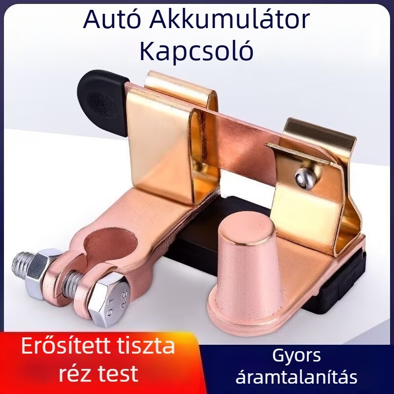 Autó akkumulátor-kikapcsoló kapcsoló, negatív terminál, tiszta réz, szivárgásmentes, kompatibil GM és teherautókhoz