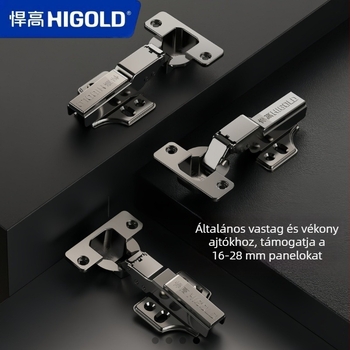 HIGOLD G sorozatú szekrényajtó csuklópánt hidraulikus csillapítással, kis szögű bufferrel, hideg-hengerelt acélból, modell 813721