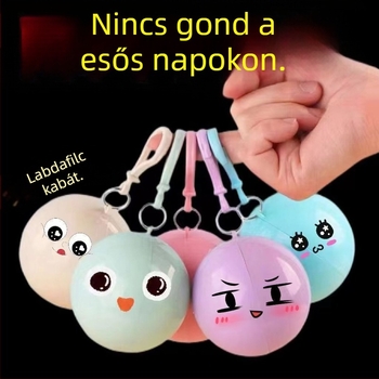 Egyszer használatos esőponcsó rajzfilmszerű stílussal, túrázáshoz és hegymászáshoz, felnőtteknek, normál vastagságú