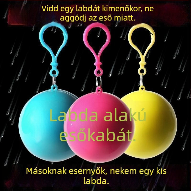 Egyszer használatos esőponcsó rajzfilmszerű stílussal, túrázáshoz és hegymászáshoz, felnőtteknek, normál vastagságú
