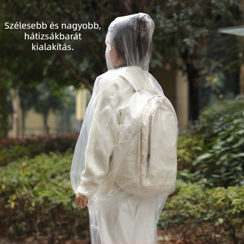 FaSoLa Egyszer használatos esőkabát felnőtteknek, átlátszó, vastagított anyag, hordozható, 1 személyre