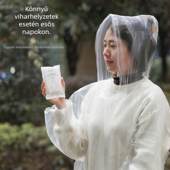 FaSoLa Egyszer használatos esőkabát felnőtteknek, átlátszó, vastagított anyag, hordozható, 1 személyre