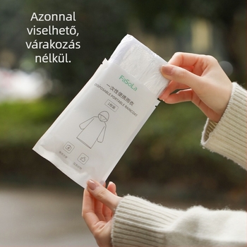 FaSoLa Egyszer használatos esőkabát felnőtteknek, átlátszó, vastagított anyag, hordozható, 1 személyre