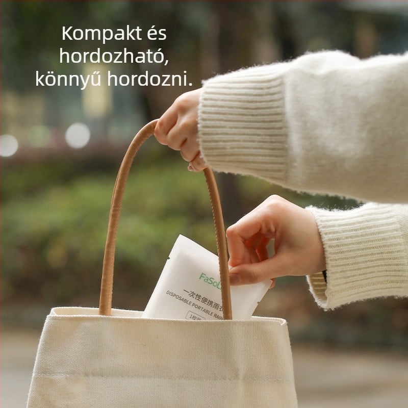 FaSoLa Egyszer használatos esőkabát felnőtteknek, átlátszó, vastagított anyag, hordozható, 1 személyre