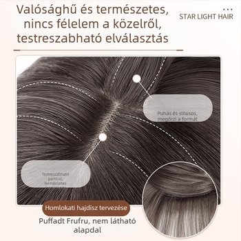 Teljes fejparóka nőknek, természetes hatás, rövid bob fazon, egyenes frufru, hőálló szintetikus szál