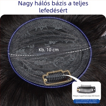 Valódi emberi hajból készült paróka-rész – egyenes haj, kristály fejpánttal, póthaj egy darabban, festhető