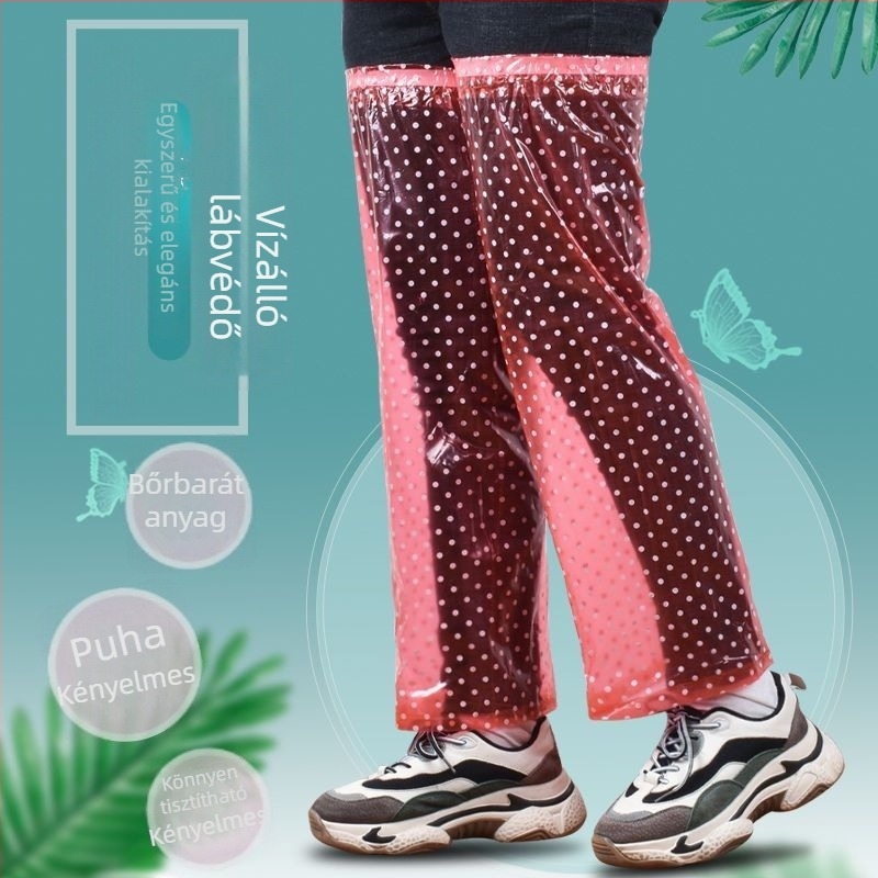 Uniszex esőponcsó hosszabbított ujjaival és lábszárvédőkkel, műanyag anyag, átlagos vastagság, túrázásra