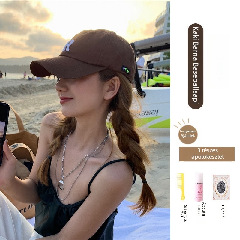 Beépített parókával ellátott sapka, csavart copfos haj, magas hőmérsékletű rostokból készült paróka, nőknek, divatos sapka-paróka, univerzális modell