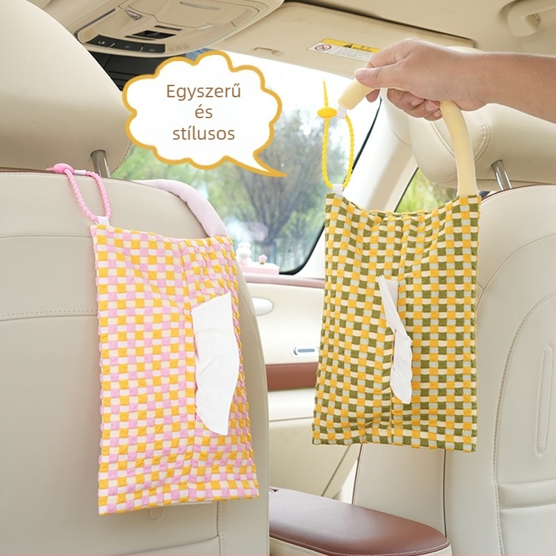 Textil autó szalvétatartó, függő, DIY tervezés, testreszabható modellek