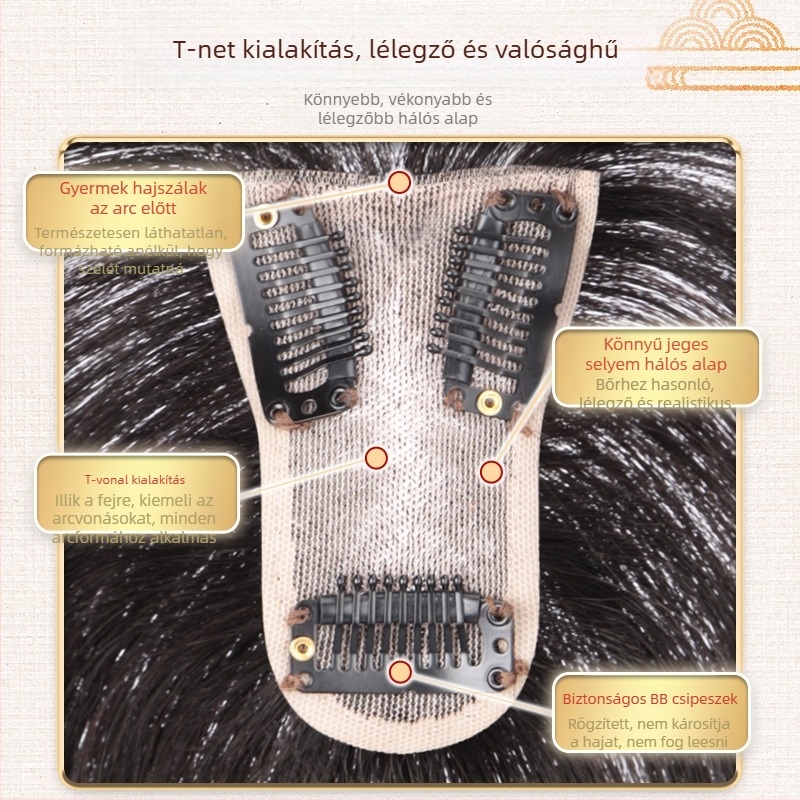 Qiao Xi paróka valódi emberi hajból – könnyű, vékony, kézzel szőtt, egyenes, festhető nők számára