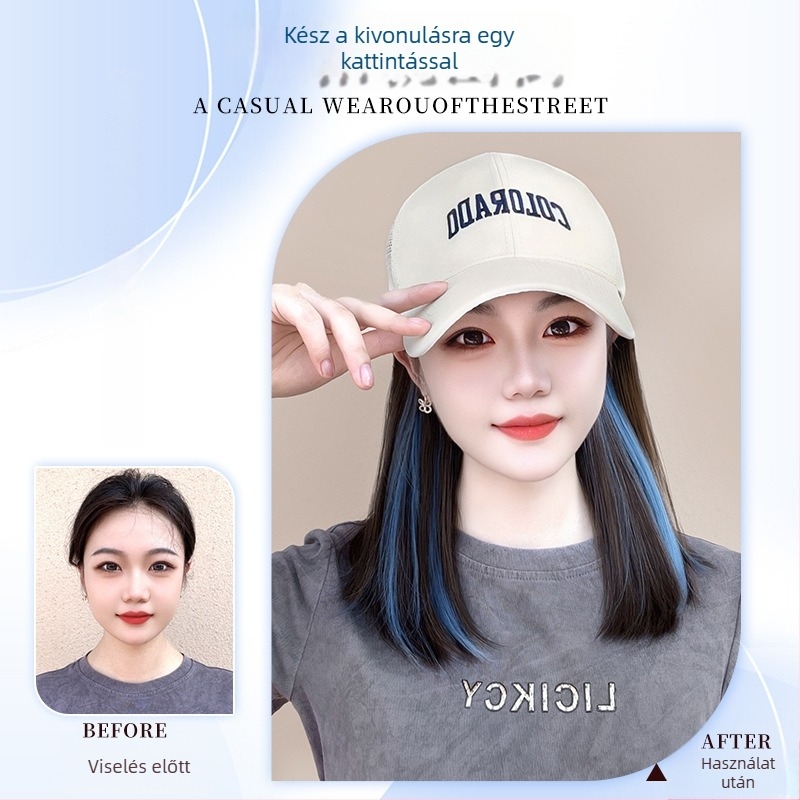 Integrált parókás sapka nőknek, lélegző hálószerkezet, vékony dizájn, rövid haj, modell AT1034, hőálló selyem, 205 g, Nem festhető vagy permelhető