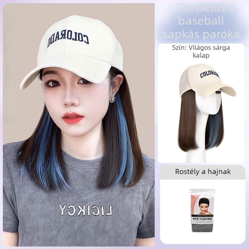 Integrált parókás sapka nőknek, lélegző hálószerkezet, vékony dizájn, rövid haj, modell AT1034, hőálló selyem, 205 g, Nem festhető vagy permelhető