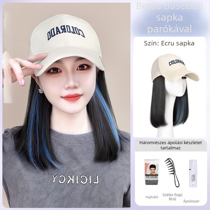 Integrált parókás sapka nőknek, lélegző hálószerkezet, vékony dizájn, rövid haj, modell AT1034, hőálló selyem, 205 g, Nem festhető vagy permelhető