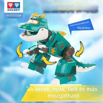 Átalakítható dinoszaurusz robot hanggal és fénnyel, köd spricceléssel — Super Flying Hero, anime karakter, 7–14 éveseknek