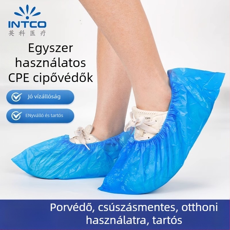 INTCO egyszer használatos cipővédő, vastított, kopásálló, vízálló, számítógépes szobákhoz