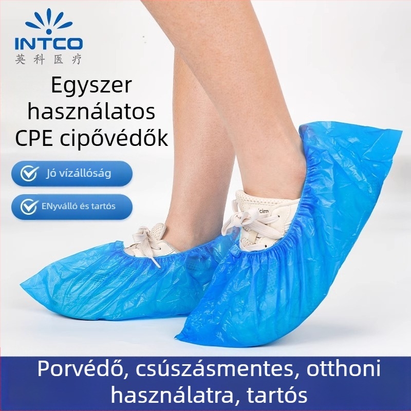 INTCO egyszer használatos cipővédő, vastított, kopásálló, vízálló, számítógépes szobákhoz