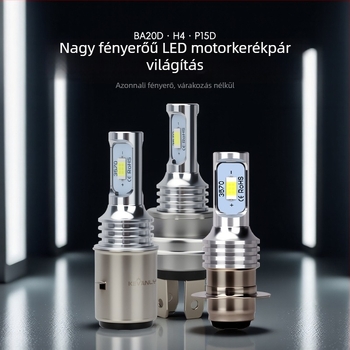 Motorkerékpár LED lámpa H4/P15D/BA20D, 12V, alumínium tokozás, külső lencse, élettartam 5000 óra
