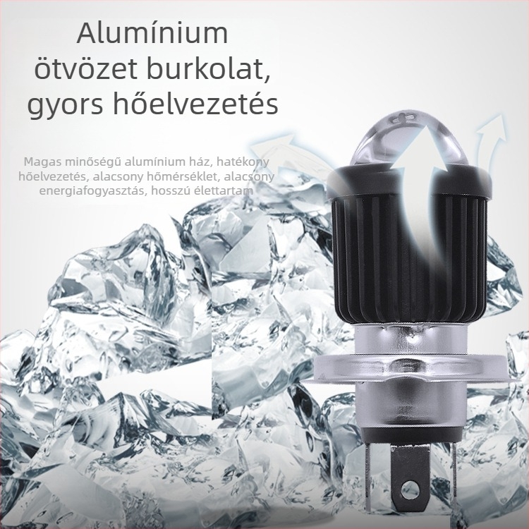 LED fényszóró motorkerékpárhoz, elektromos járműhöz és triciklibe – univerzális 12V-85V, 12W, 3500lm, 4000K, alumínium ház
