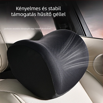 Vezető és utas fej- és deréktámasz készlet, légáteresztő gel memóriahab, poliészter huzat