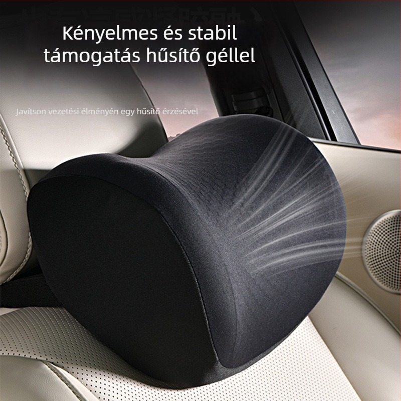 Vezető és utas fej- és deréktámasz készlet, légáteresztő gel memóriahab, poliészter huzat