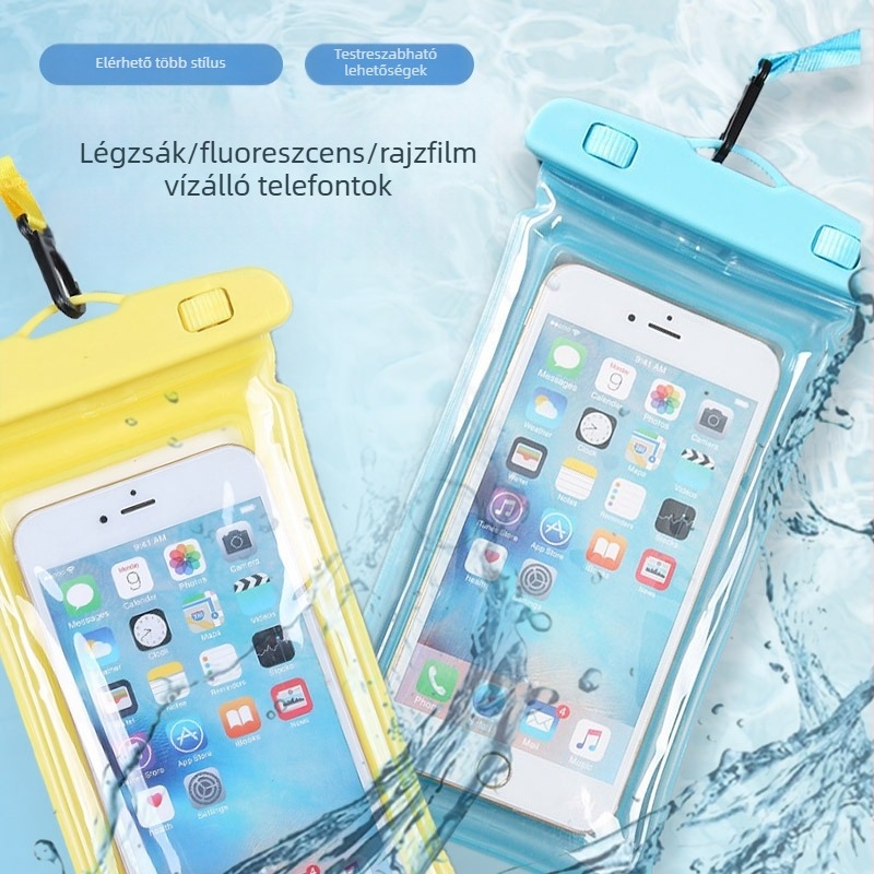 Vízálló telefon tok érintőképernyővel - PVC anyag, vízálló szövet, zárt dizájn úszáshoz és szabadtéri tevékenységekhez
