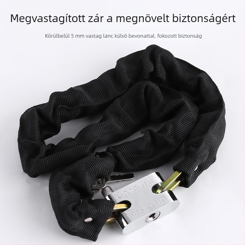 Motorkerékpár lánc zár, YUUISD, modell 5015 négyszögletes fej, fémből készült, anti-hidraulikus vágás elleni védelem, súly 0,8