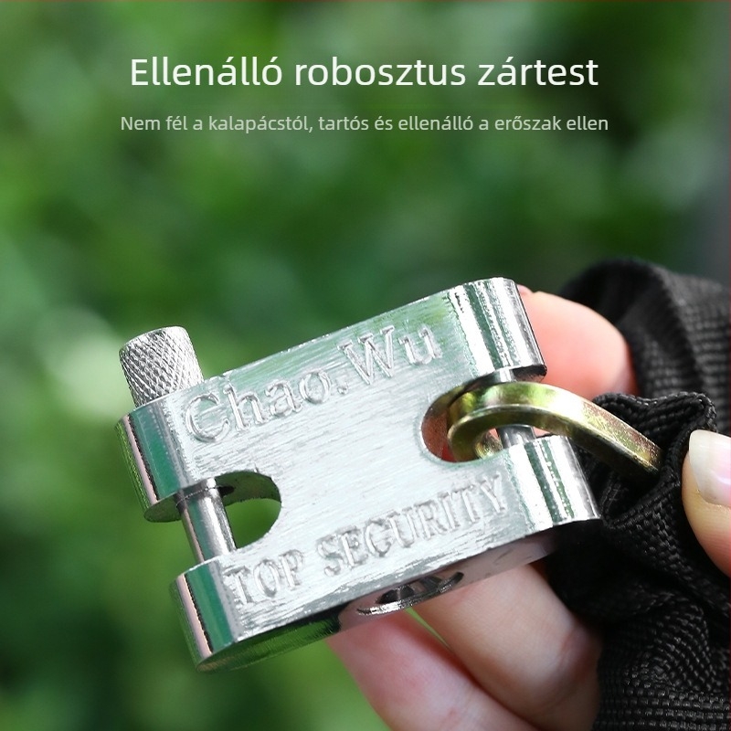 Motorkerékpár lánc zár, YUUISD, modell 5015 négyszögletes fej, fémből készült, anti-hidraulikus vágás elleni védelem, súly 0,8