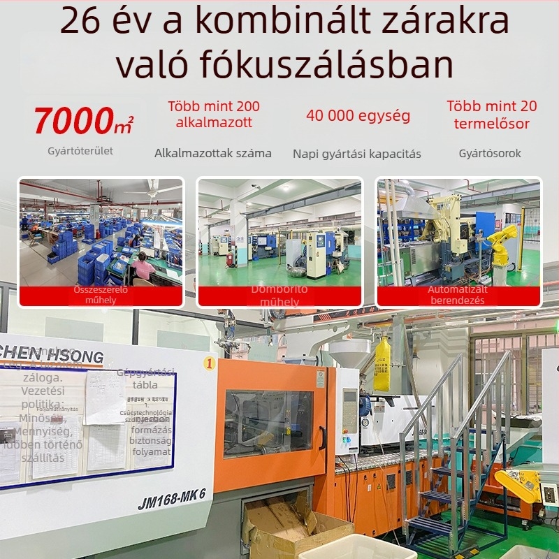 Kerékpárzár jelszóval, 4 számjegyű fix kód, CH-203, acélhuzal és PVC burkolat, súly 175 g