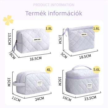 Qi mintás kozmetikai táska, kocka alakú, poliészter, smink tárolására utazáshoz