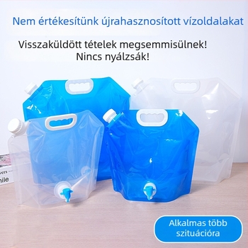 Kültéri összehajtható víztároló kanna kempingfelszereléshez, (0.7 L kapacitás, vízálló anyag, egyedi logó nyomtatás)
