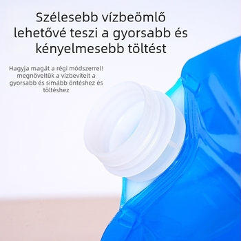 Kültéri összehajtható víztároló kanna kempingfelszereléshez, (0.7 L kapacitás, vízálló anyag, egyedi logó nyomtatás)