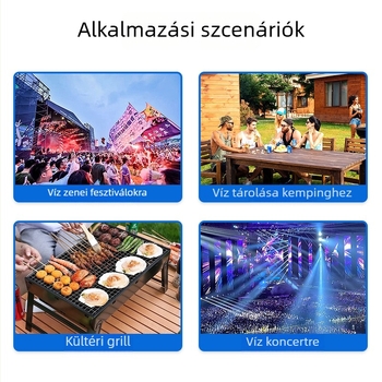 Kültéri összehajtható víztároló kanna kempingfelszereléshez, (0.7 L kapacitás, vízálló anyag, egyedi logó nyomtatás)